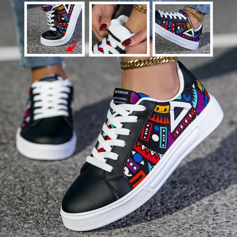 

Women Casual Shoes Lightweight Sneakers Fashion Unisex Vulcanized Shoes Soft Sole Men Walking Shoe Graffiti Non Slip Women Shoes