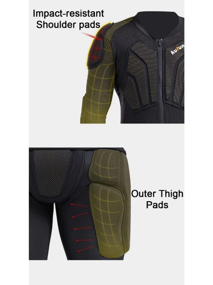 Kufun Armor Jacket Sports Protector Elastic Protective Gear Adults Kids Unisex Breathable Lightweight Skiing Extreme sports