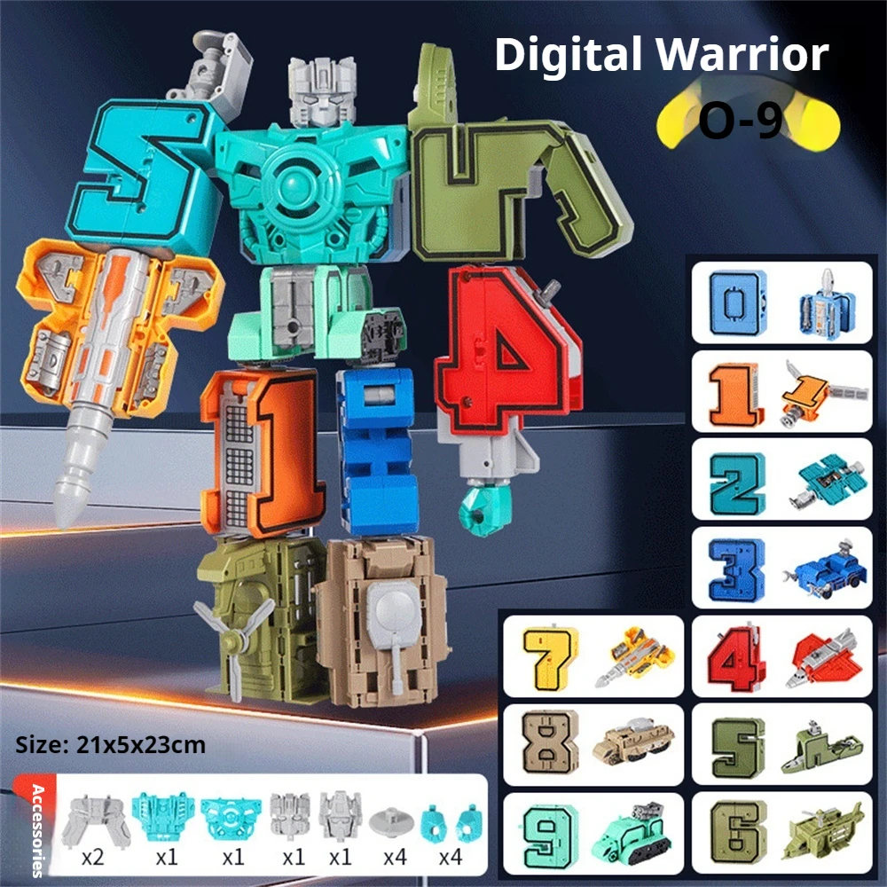 Digital deformation puzzle assembly robot model children's King Kong mecha car boy toy building blocks