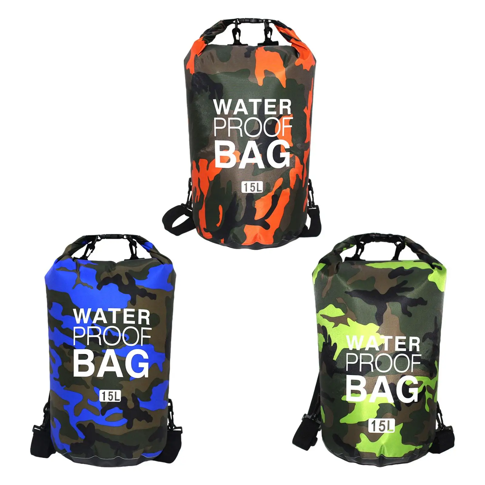 Waterproof Backpack Shoulder Bag Heavy Duty Storage Gear Roll Top Portable Dry Sack for Beach Boating Kayak Outdoors