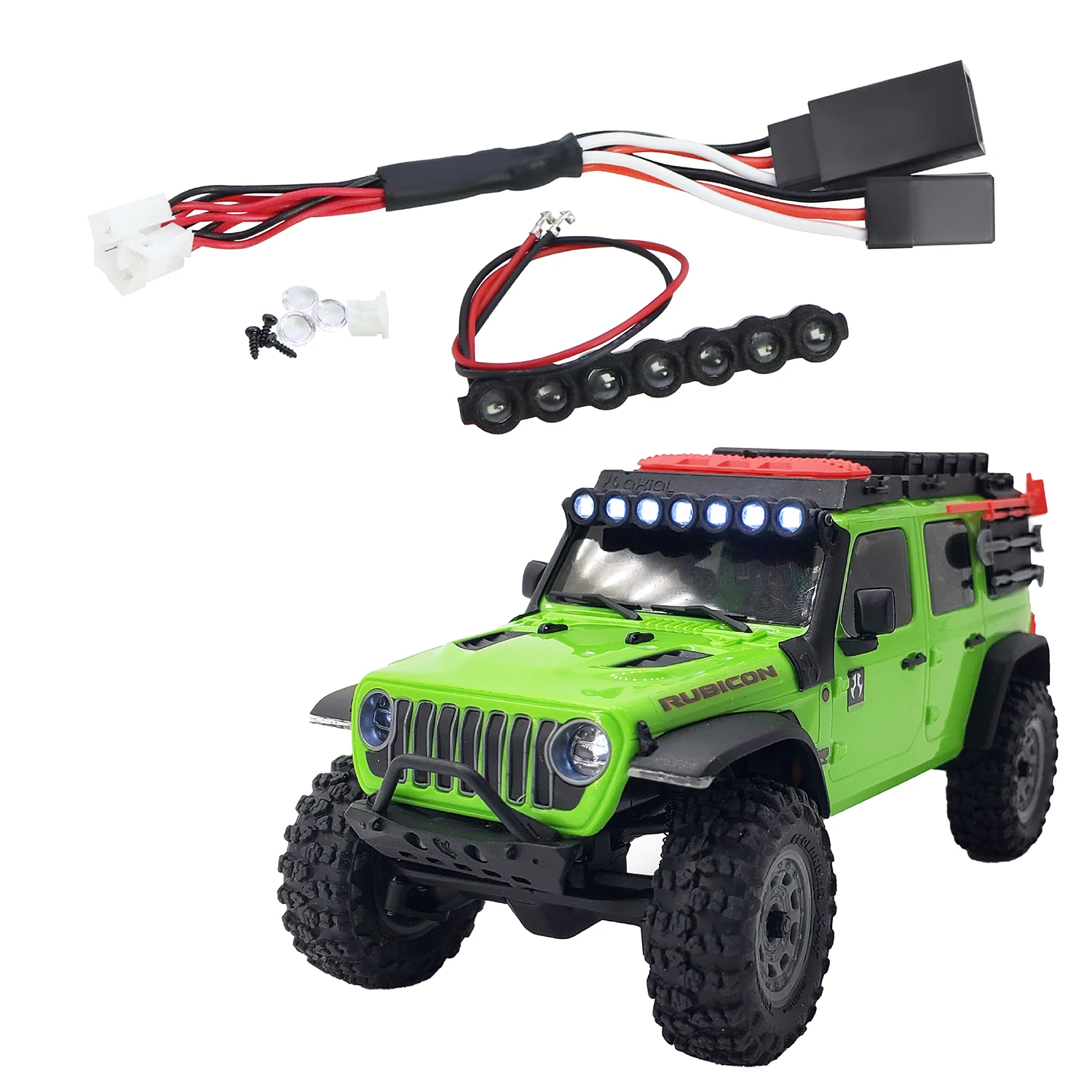 Plastic Roof Light LED Strip Lights Bar Spotlight Round Light For 1/30 RC  Crawler Car SCX30 Jeep Wrangler Part