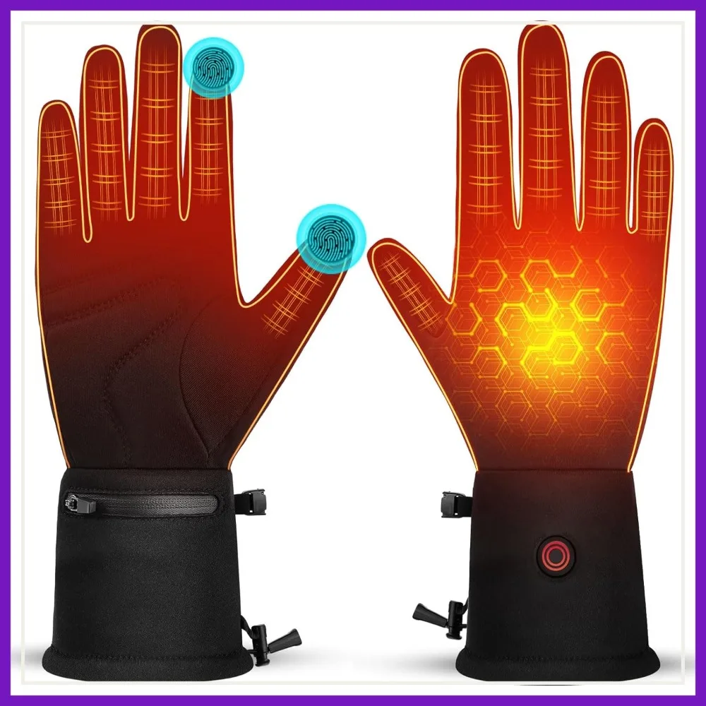 

Rechargeable Heated Gloves Liners 7.4V 2200mAh Thin Electric Gloves for Running Hiking Photography Driving