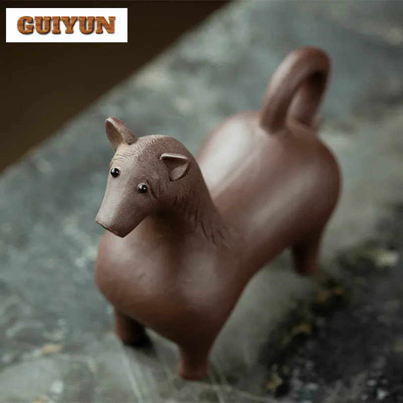 Yixing Zisha Cartoon Tang Horse Tea Pet Luxury Fish Tank Landscaping Tea Figurine Play Toys Tea Statue Ornaments Craftsmanship