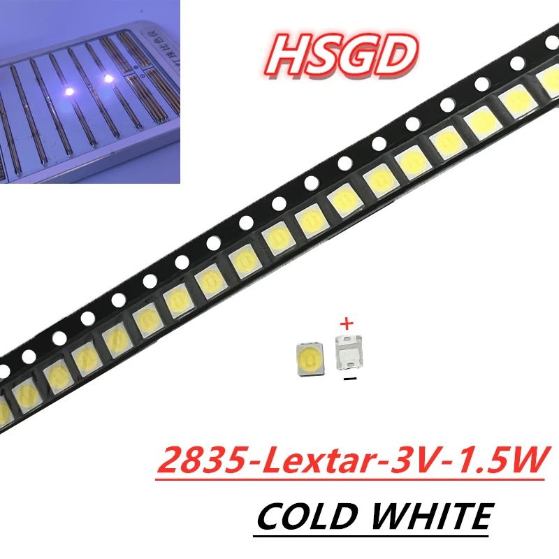 50PCS Original LEXTAR 2835 3528 1210 3V 1w-2W SMD LED For Repair TV Backlight Cold white LCD Backlight LED