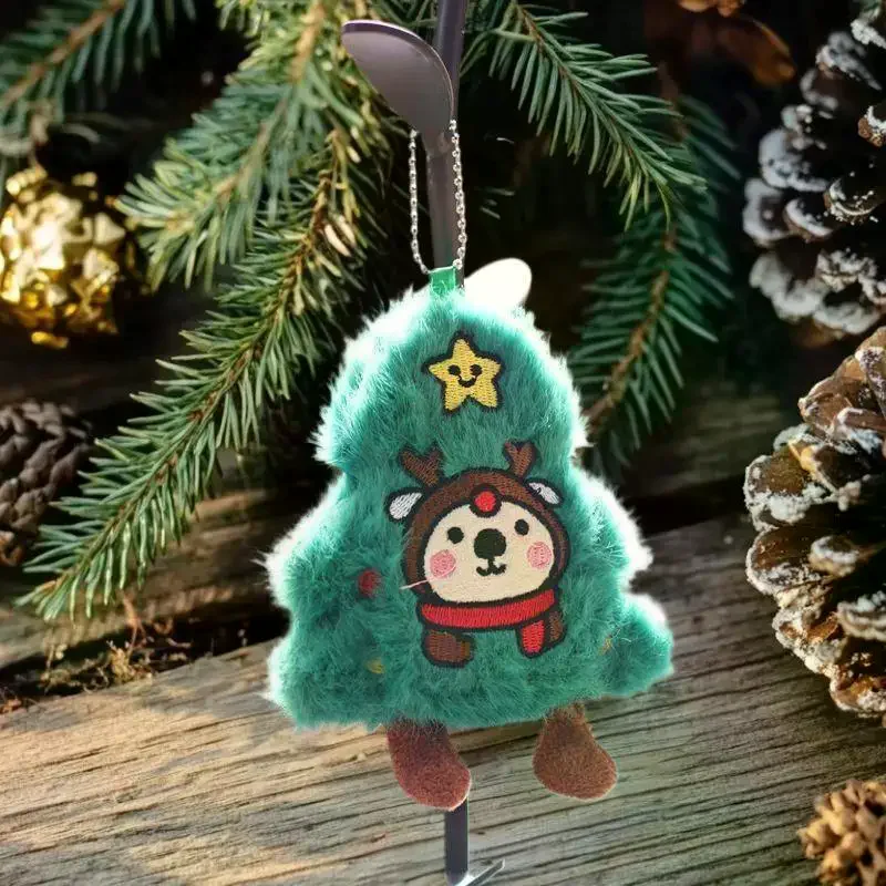Simpatico cartone animato peluche albero di Natale bambola ciondolo zaino creativo ornamento appeso decorativo