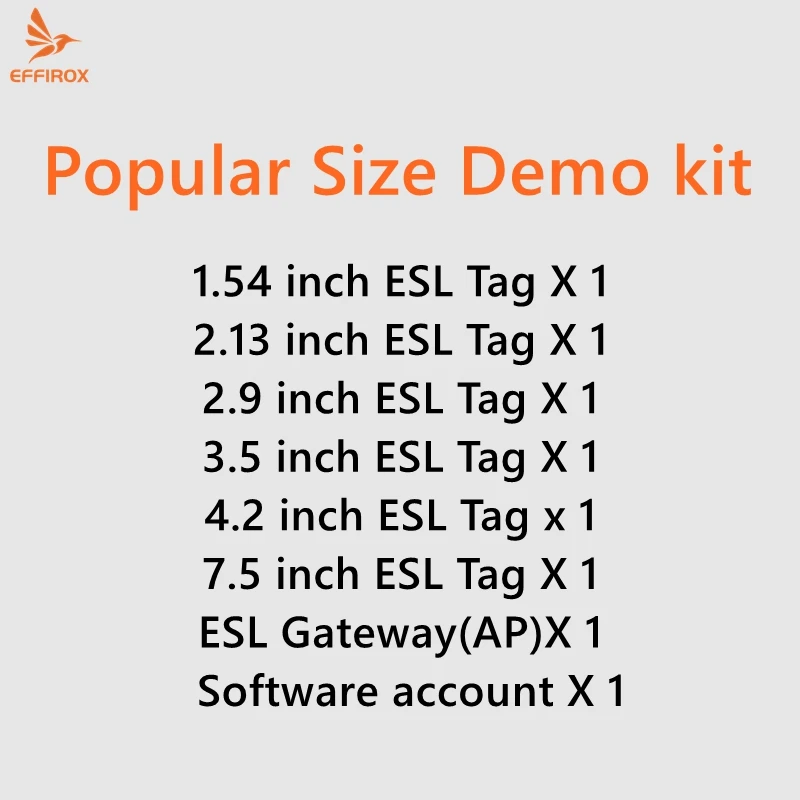 전자 가격표 ​ ​ 인기 사이즈 데모 키트, 6개의 ESL 태그와 1개의 게이트웨이 포함, 디지털 가격표 데모 키트