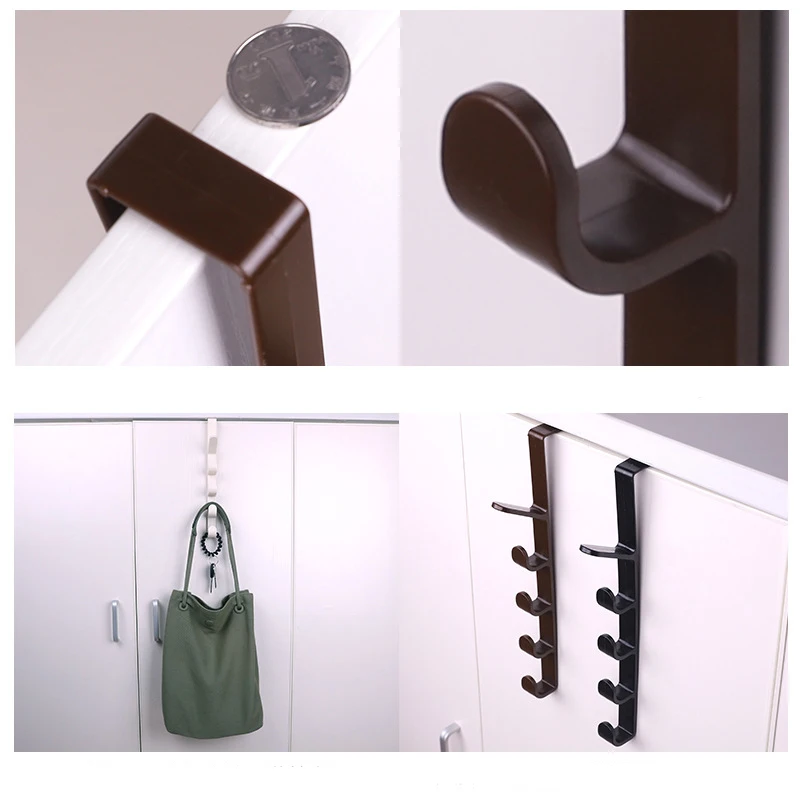 Bedroom Door Hanger Clothes Hanging Rack Over The Door Plastic Home Storage Organization Hooks Purse Holder for Bags Rails