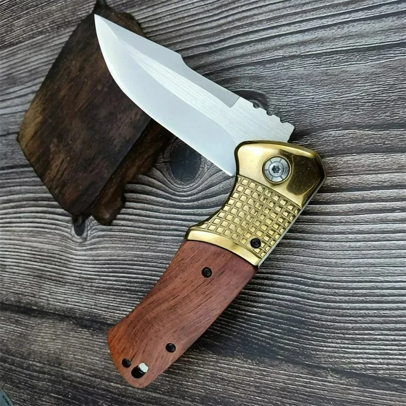 

DA96 Folding Pocket Knife 5Cr13Mov Steel Blade Red Wooden Handle Outdoor Hunting Portable Knives Tactical Survival EDC Tool