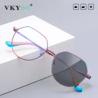 VKYEE, gafas de lectura fotocromáticas antiluz azul geométricas para mujer, gafas ópticas graduadas para miopía e hipermetropía PFD3013