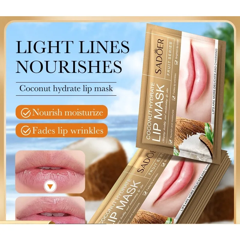 

Питательная восстанавливающая маска для губ кокосового цвета Увлажняет сухие губы предотвращает растрескивание, смягчает кожу