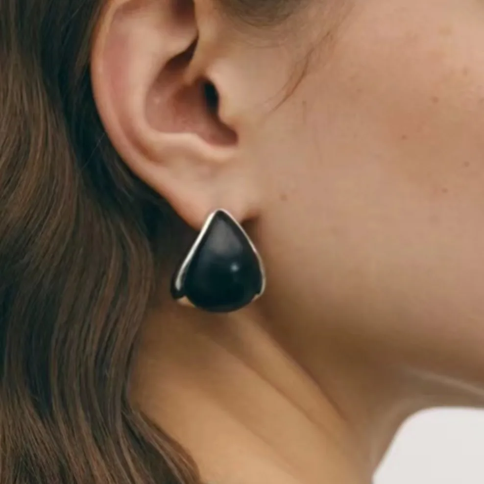 

Jenny&dave Black Agate Water Droplet Shaped Earrings Earrings For Women Jewelry Earrings Women's Earrings Ear Cuffs