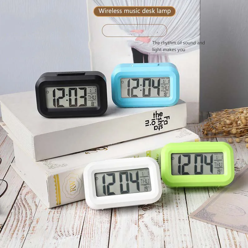 Multi Colored LED Digital Alarm Clock Backlight Data Time Calendar Desktop Multifunction Electronic Backlight Table Clock