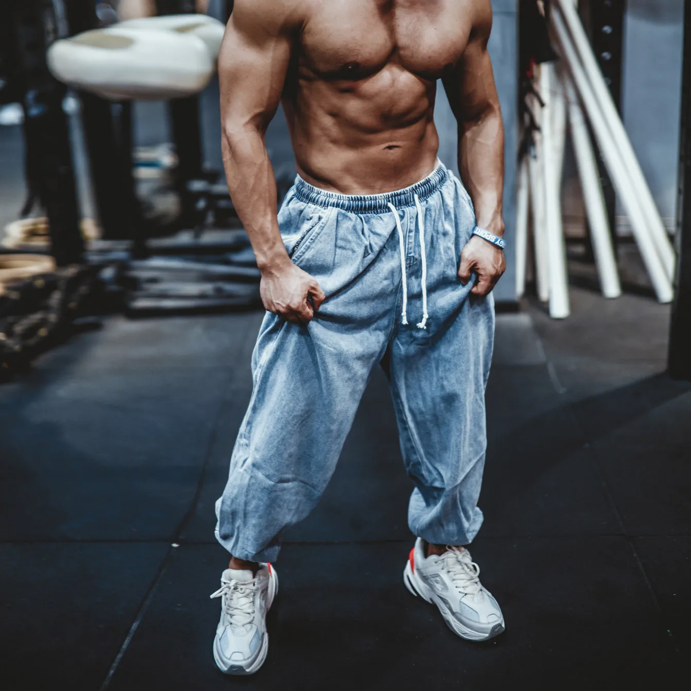 

Black Blue Loose Casual Jeans Men Streetwear Denim Jogger Pants Men Baggy Harem Jean Trousers Plus Size