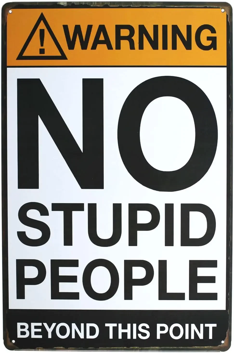 Warning No Stupid People Funny Tin Sign Bar Pub Garage Diner Cafe Home Wall Decor Home Decor Art Poster Retro Vintage sign