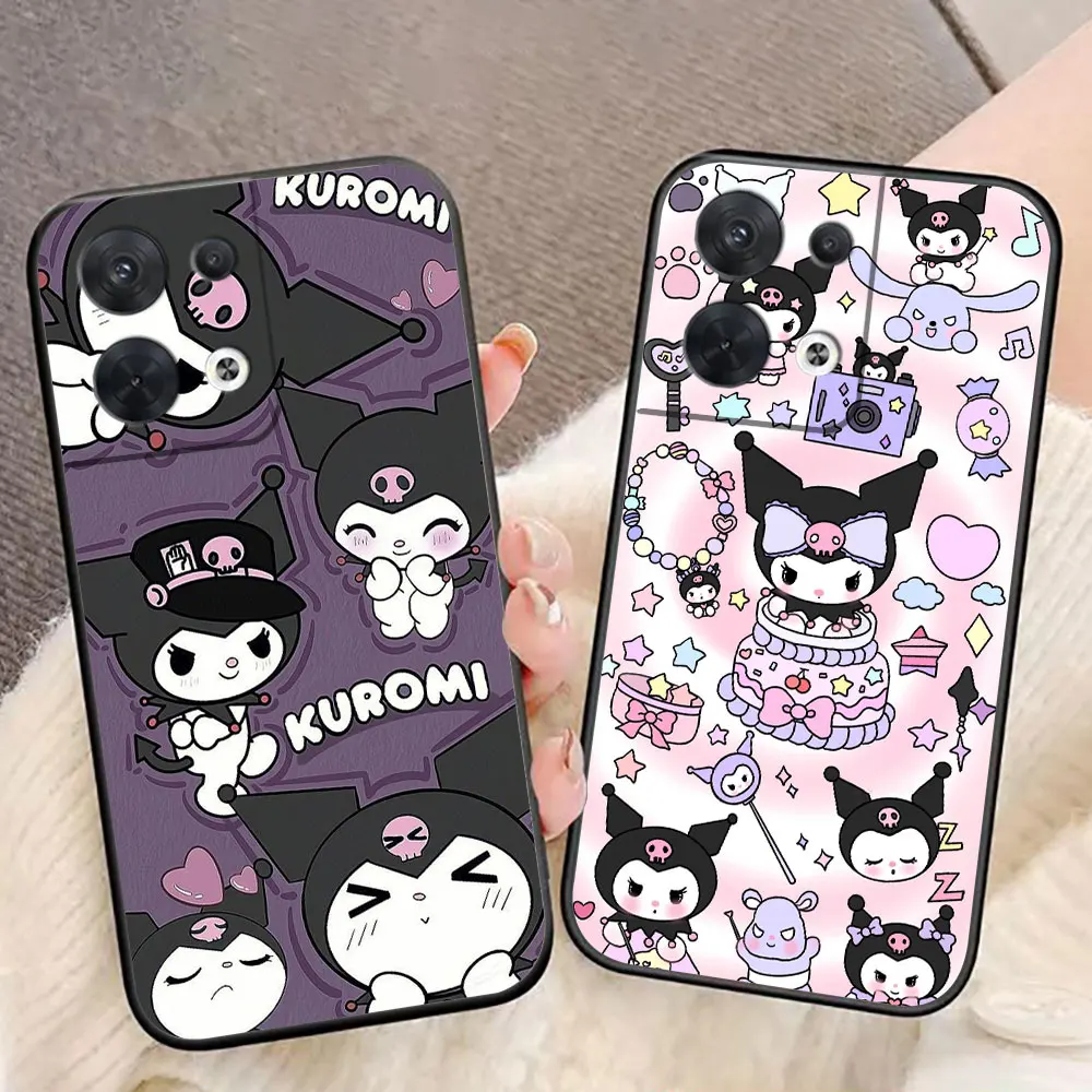 Cartoon Kawaii K-Kuromi Cover Phone Case For OPPO RENO 11 11F 10 8 8T 7 7Z 6 6Z 5 5F 4F 4 LITE Pro plus TPU Case Funda Shell