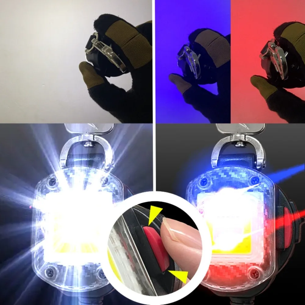 1pc Retractable Keychain Flashlight LED Work Light 300LM Flash Lighting Camping Light For Indoor Outdoor Use