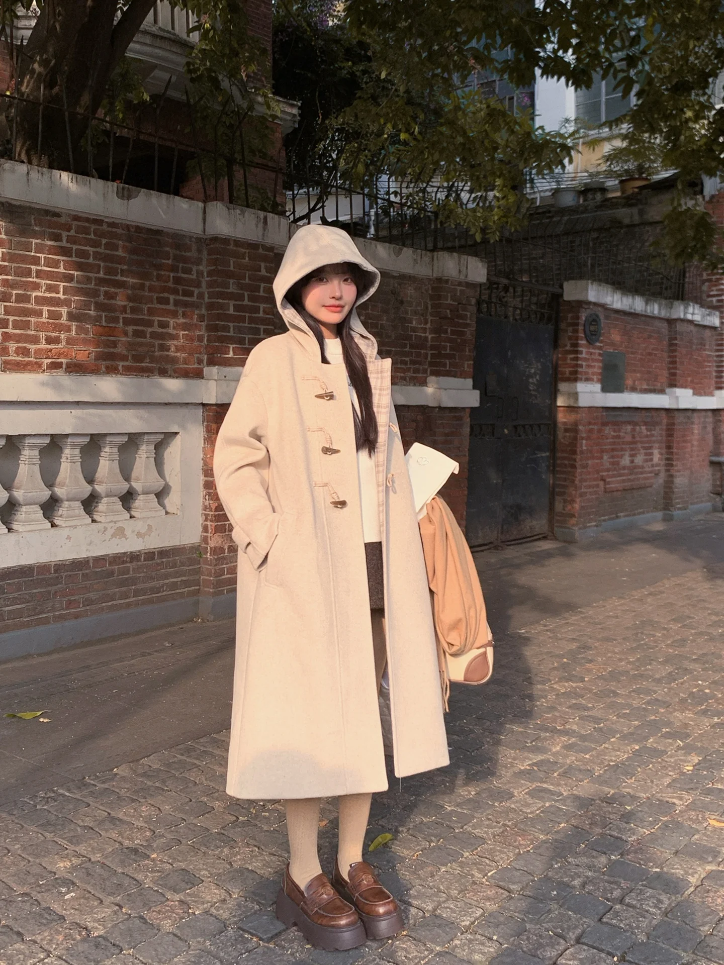 

Slimming Plaid Splicing Mid-Length Casual Women's Coat Winter 2025 New Sle Versatile Sli Thiened Woolen Outerwear