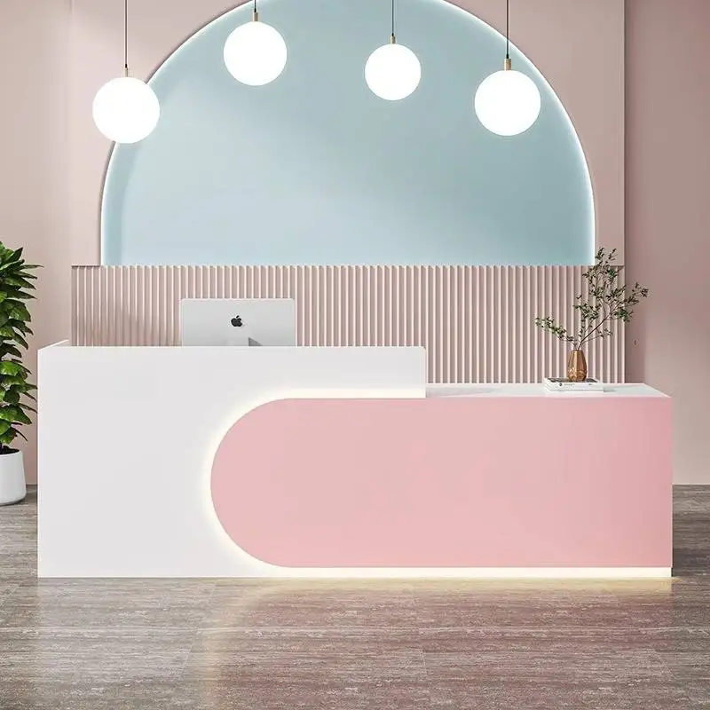 Banchi reception verdi per cliniche Design cassa Banchi reception bianchi moderni Cassetti Mobili per ufficio reception classici Mostrador