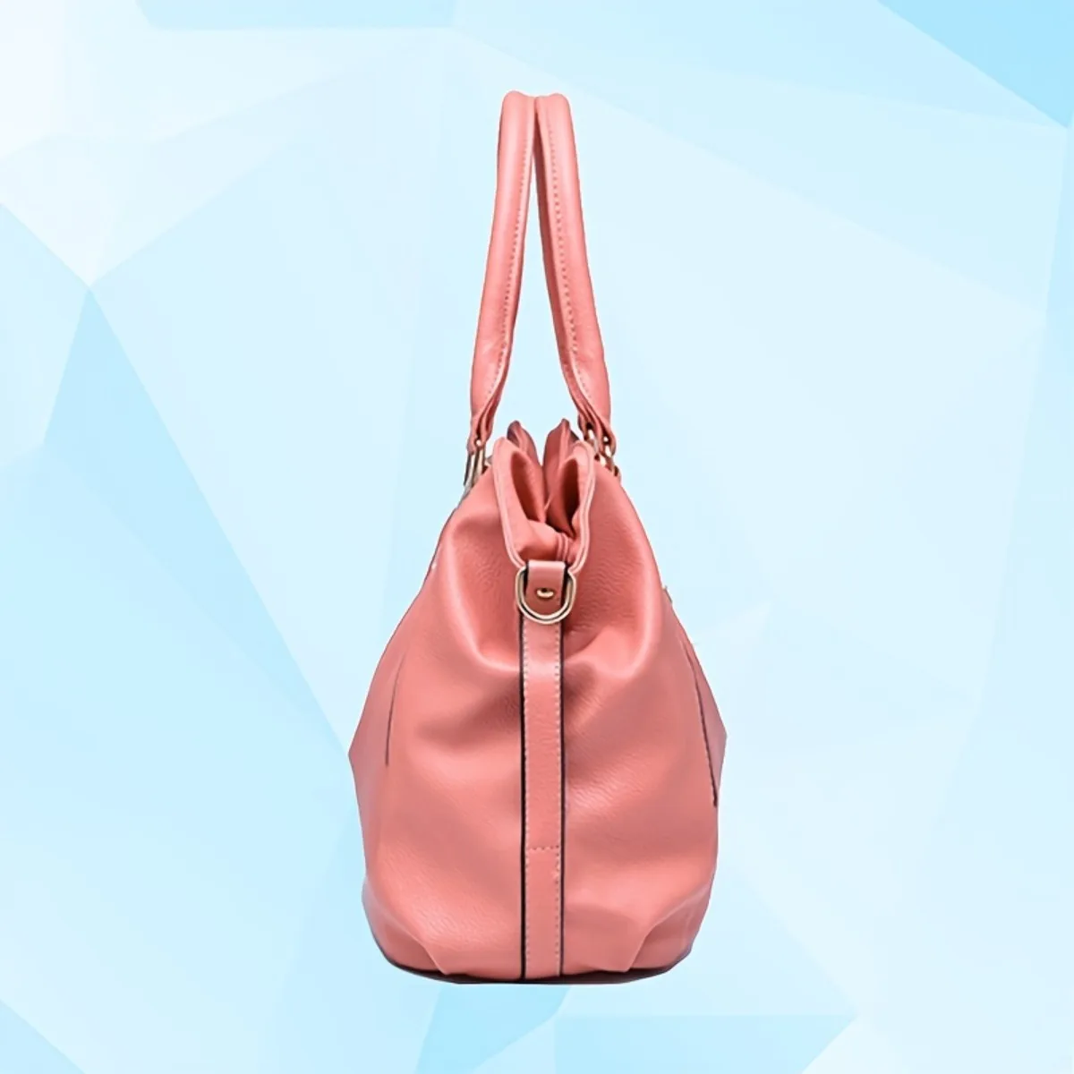 Soft Faux Leather Pink Tote Handbag Women's Large Capacity Shoulder Bag Solid Color Hobo Purse With Removable Strap For Shopping