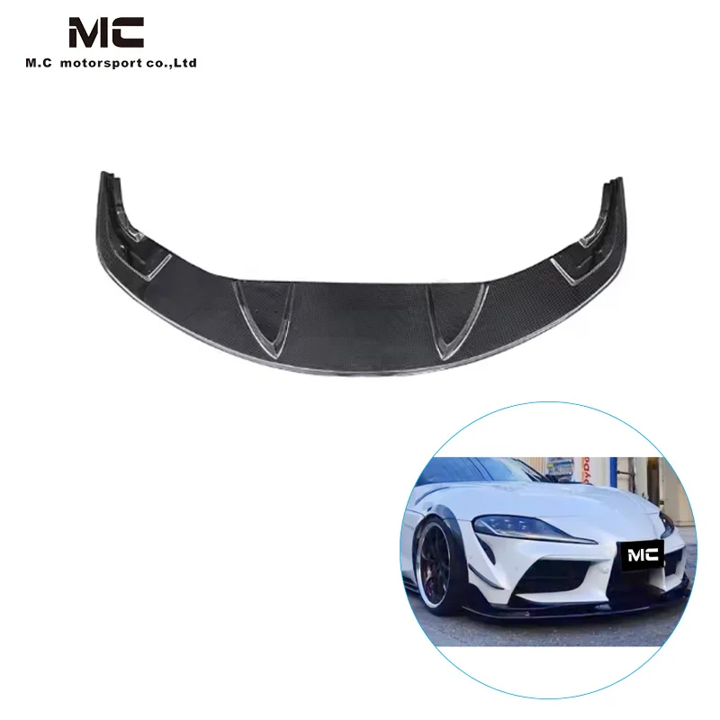 Real Carbon Fiber A Style Front Bumper Lip For Toyota Supra A90 A91 MkV GR DB Front Splitter Lip