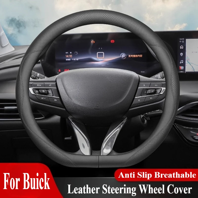 

For Buick Verano Pro 2023 Verano GS Encora 2015-2020 Leather Steering Wheel Cover Anti Slip Breathable Car Interior Accessory