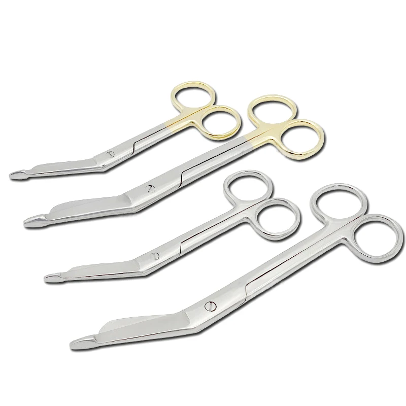 1pc Dental Stainless Steel Gauze Bandage Dressing Scissors Household Surgical Medical Scissors 14cm/18cm Curved Nurse Scissors