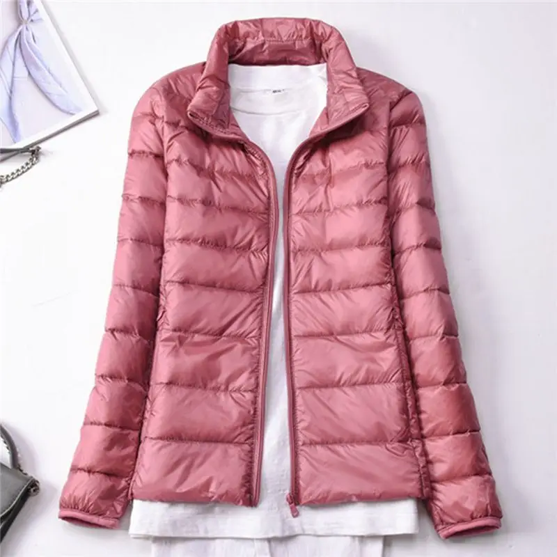 

Woman High Quality Ultra Light White Duck Down Jackets Women Long Sleeve Parkas Soft Fabric Short Tops Coat Windbreaker