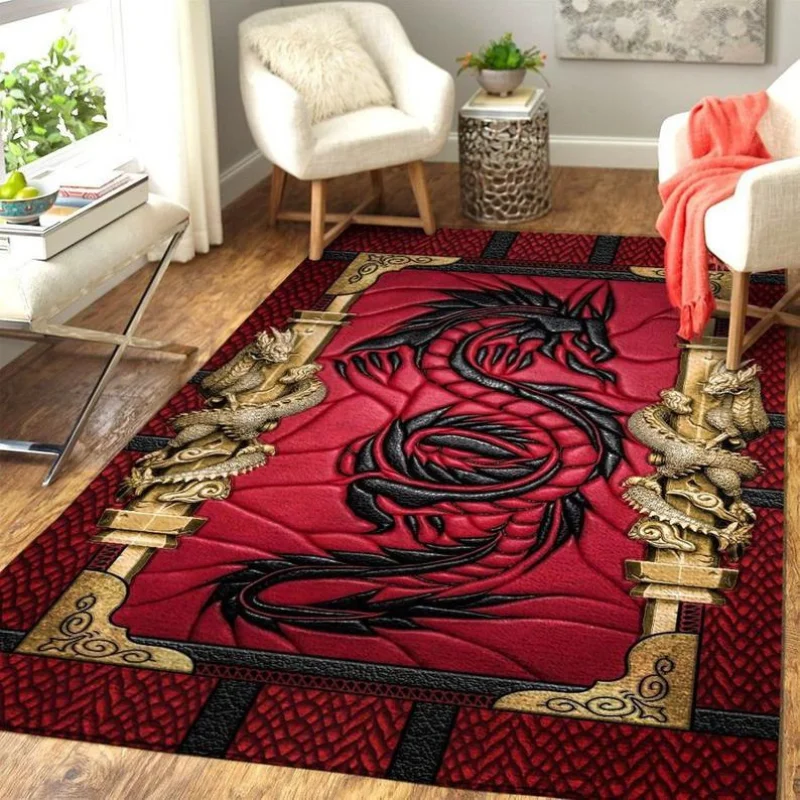 Magic Dragon Pattern Carpet Home Kitchen Living Room Decoration Anti Slip Rug Bedroom Anti Slip Door Mat Outdoor Rug