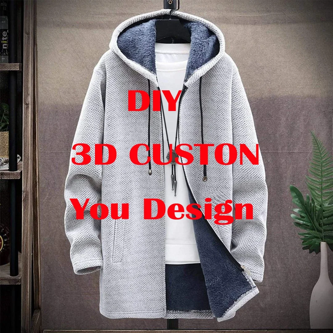 

MCDV - DIY Accept Custom Design Drop Shipping and Wholesale 3D Printing Fleece Hooded Overcoat Unisex Thick Warm Jacket