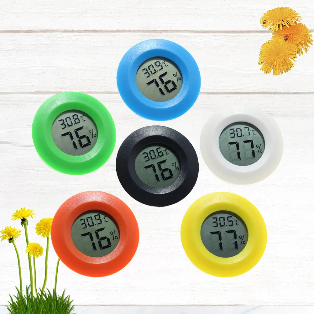 

Цифровой измеритель температуры и влажности, круглой формы, портативный термометр-гигрометр, настенный, для спальни, офиса, электронный