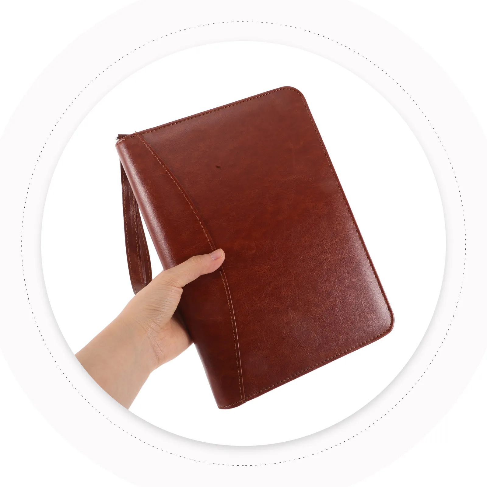 

Portfolio Binder with Zipper Refillable Loose Leaf Journal Padfolio for Office Business Meetings Document Organization Resume