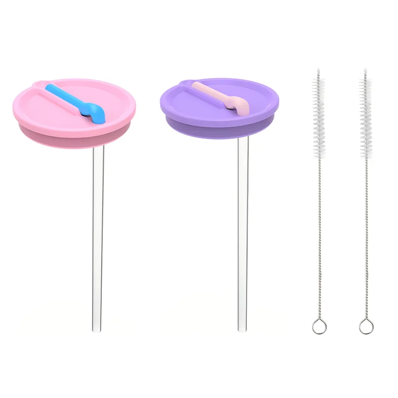 20pcs 8mm Silicone Straw Tips With Cleaning Brush For Metal Straws Replacement Flex Elbow Straw Covers For Stanley Cup Tumbler
