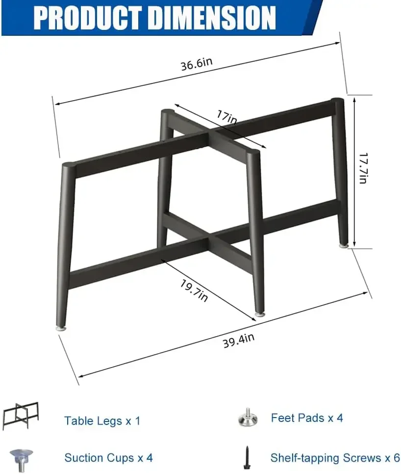 Table Legs 18 Inch, Heavy Duty Furniture Legs for Office Modern Desks, TV Stands, End Table, DIY Desk Base for Table