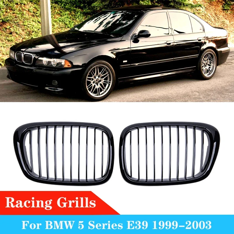 

Car Front Grill Bumper Hood Grille Kidney Racing Grills For BMW E39 5 Series 1999-2003 Gloss Black Single Line Auto ABS Grilles