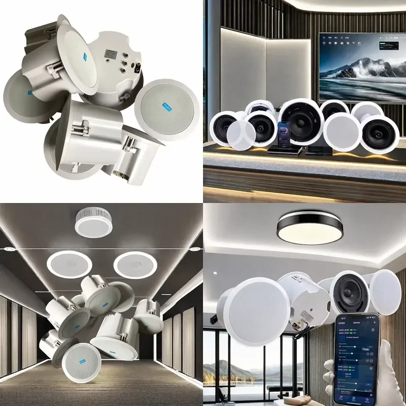 for 60W 5.1 Home Theatre System WIFI Audio Ceiling Speakers with Bass Plastic Supports TV Connection for Living Room