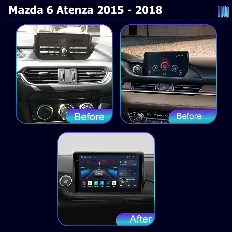 AI VOICE Android Car Radio Multimedia player for Mazda 6 Atenza 2015 - 2018 GPS Navigation Stereo Screen Video Tape Recorder