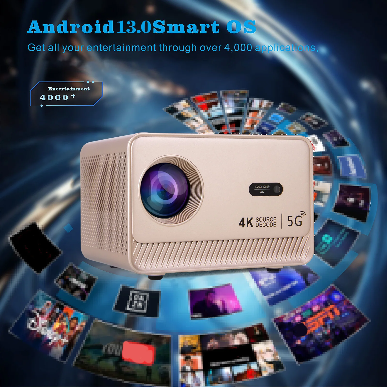 جهاز عرض M10 Plus 4K Android 11 Dual Wifi6 200ANSI Allwinner H713 BT5.2 1080P 1280*720P Home Cinema PK HY300 Pro Projetor #6