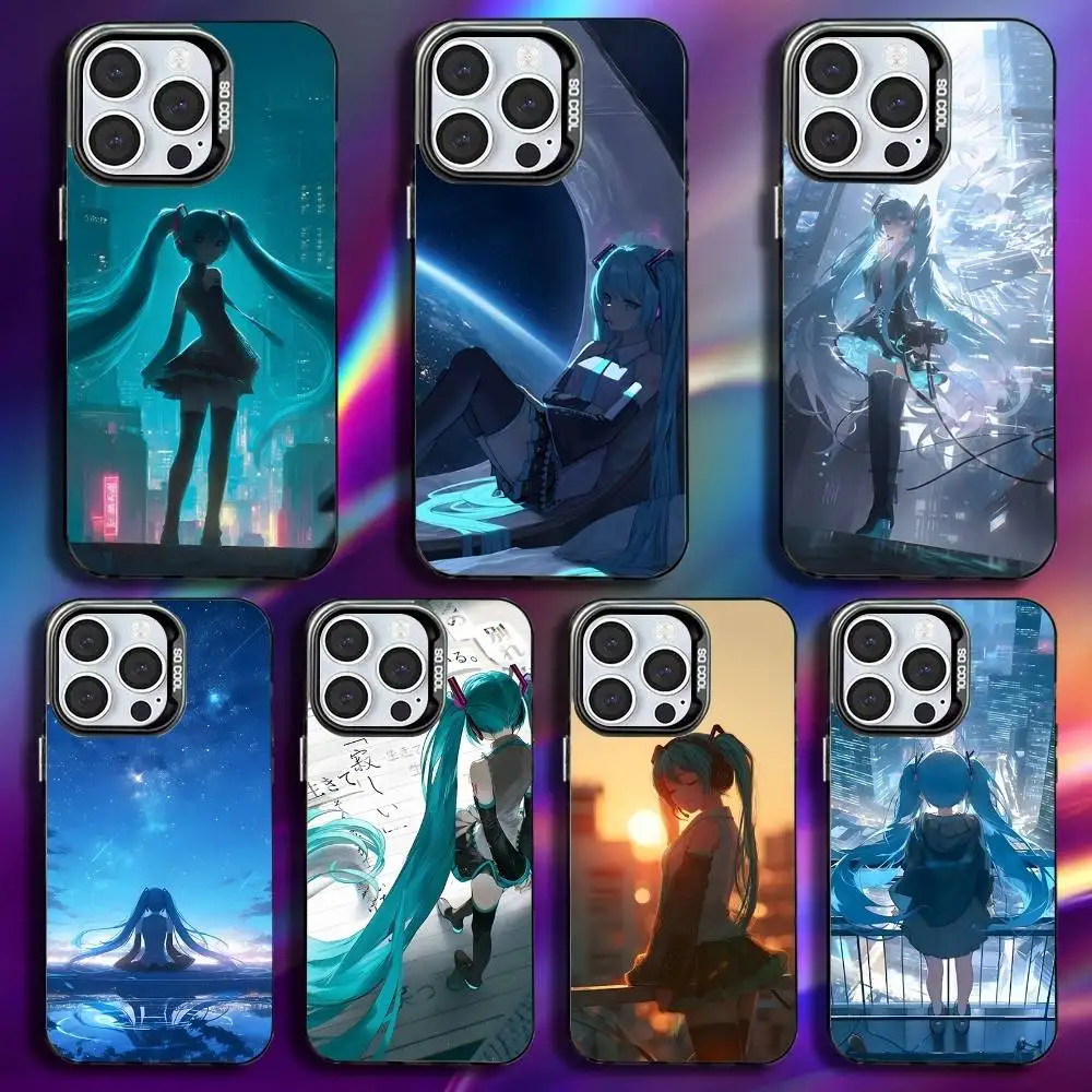 

H-Hatsune M-Miku Phone Case For iPhone 16,15,14,13,12,11,Pro,Max,Plus,Mini,XS,SE Anti Fall Black Matte Hard Bumper