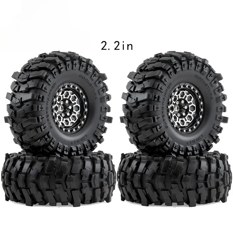 

135mm Metal 2.2" Beadlock Wheel Rim Tire Set for 1/10 1/8 RC Crawler Car Axial SCX10 H8H YK4083