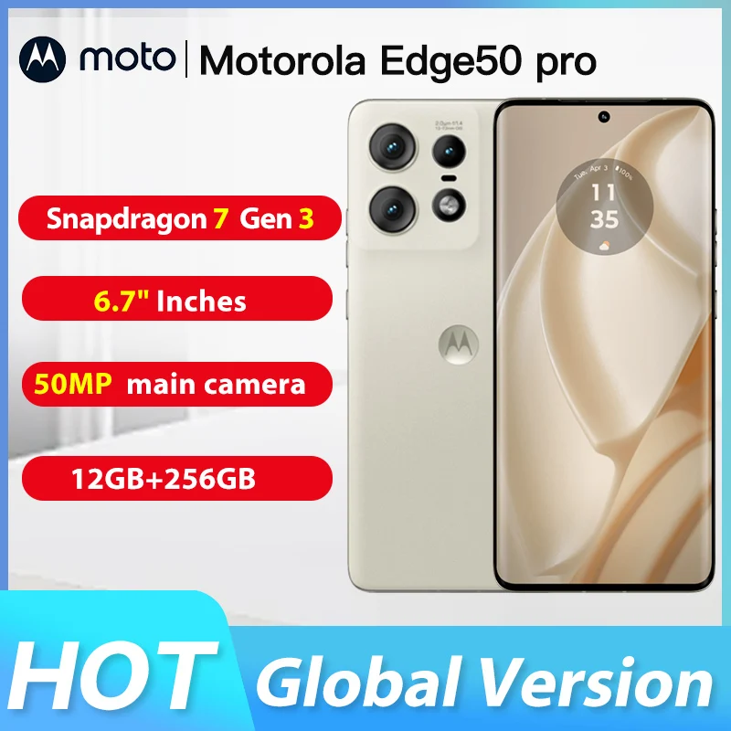 Global Version Motorola Moto Edge 50 pro 5G 6.7'' Mobile Phone 50MP Camera Snapdragon® 7 Gen 3 125W Fast Charger