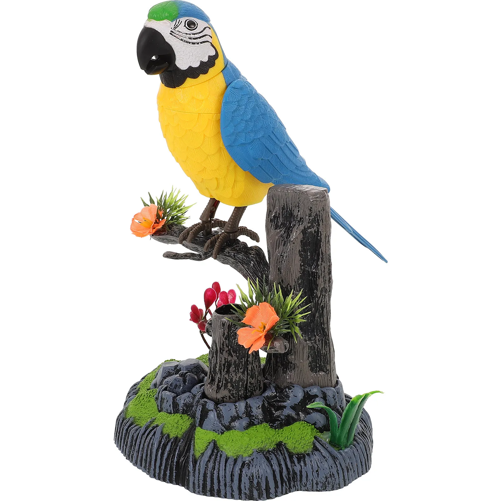 Parrot Bird Toys Electronic Desk Toys For Cat Owner Interactive Electric Chirping Simulation Realistic Sounds