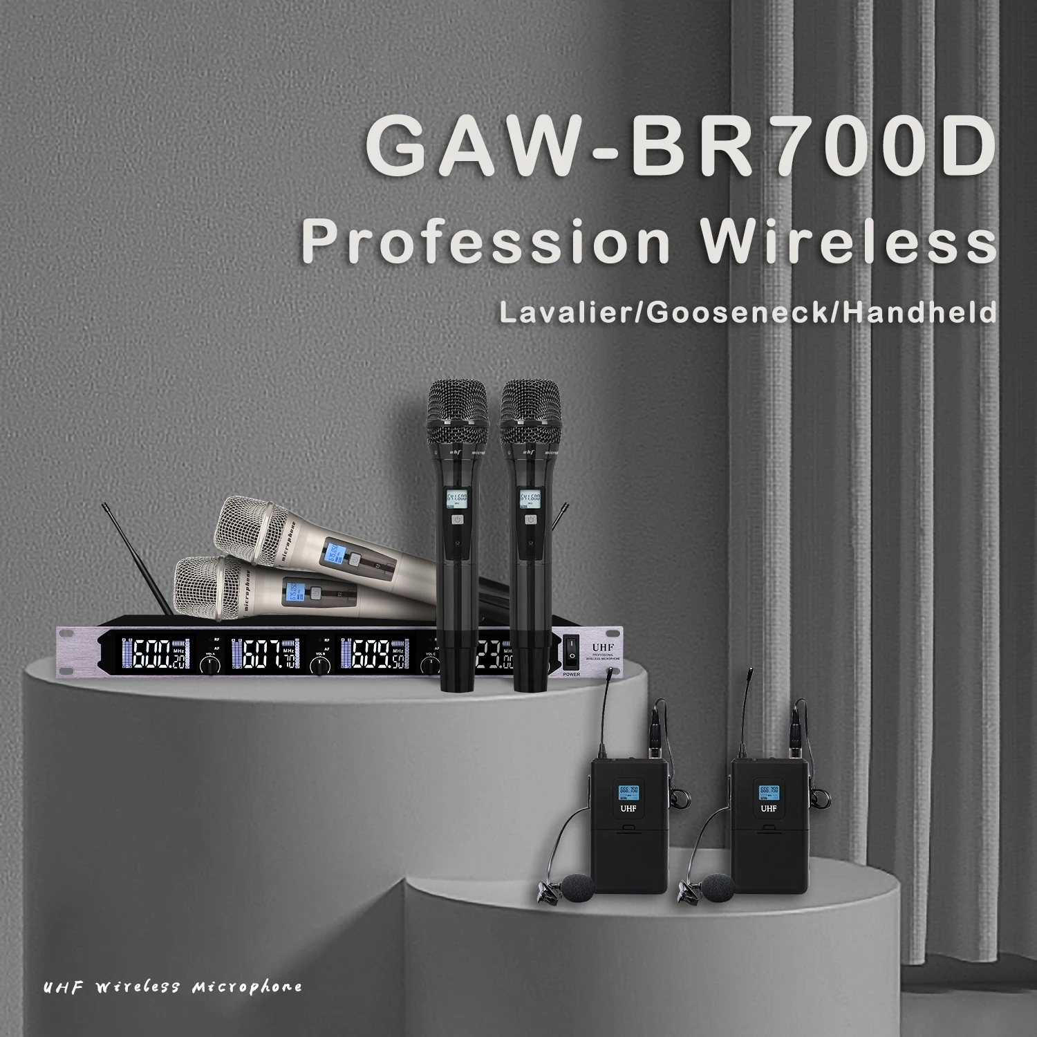 GAW-BR700D BR 시리즈 전문 UHF 무선 1-2 마이크, KTV 바 야외 활동 무대 공연용, 신제품