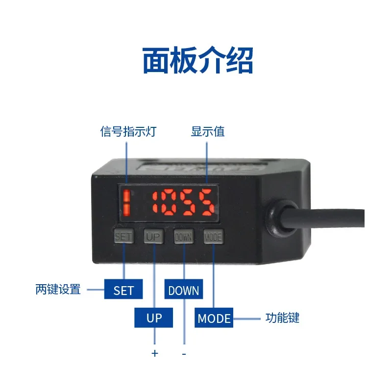 Saklar induksi fotolistrik FGN20-30NF-I sumber cahaya garis refleksi difus tampilan digital jarak jauh