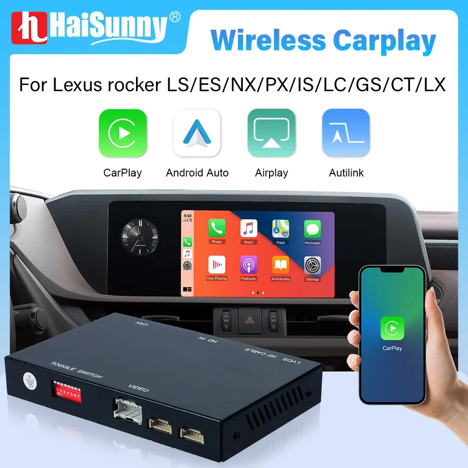 Wireless CarPlay Module Decoder For Lexus NX RX IS ES GS RC CT LS LX LC UX 300H RS350 GS450H Support Android Auto Rear Camera