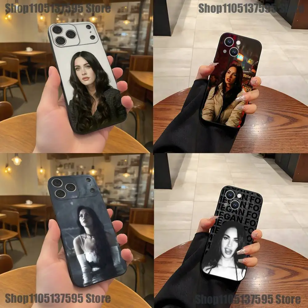 

Actress M-Megan Fox Phone Case For iPhone 17,16,15,14,13,12,11,Pro,XS,Max,XR,Plus,E,SE4,Mini Black Soft Cover