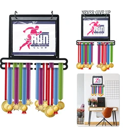 Medal Hanger Display Wall Mounted Medals Display Hanger with Number Bags and Hooks for Marathon Gymnastics Swim Race Decoration