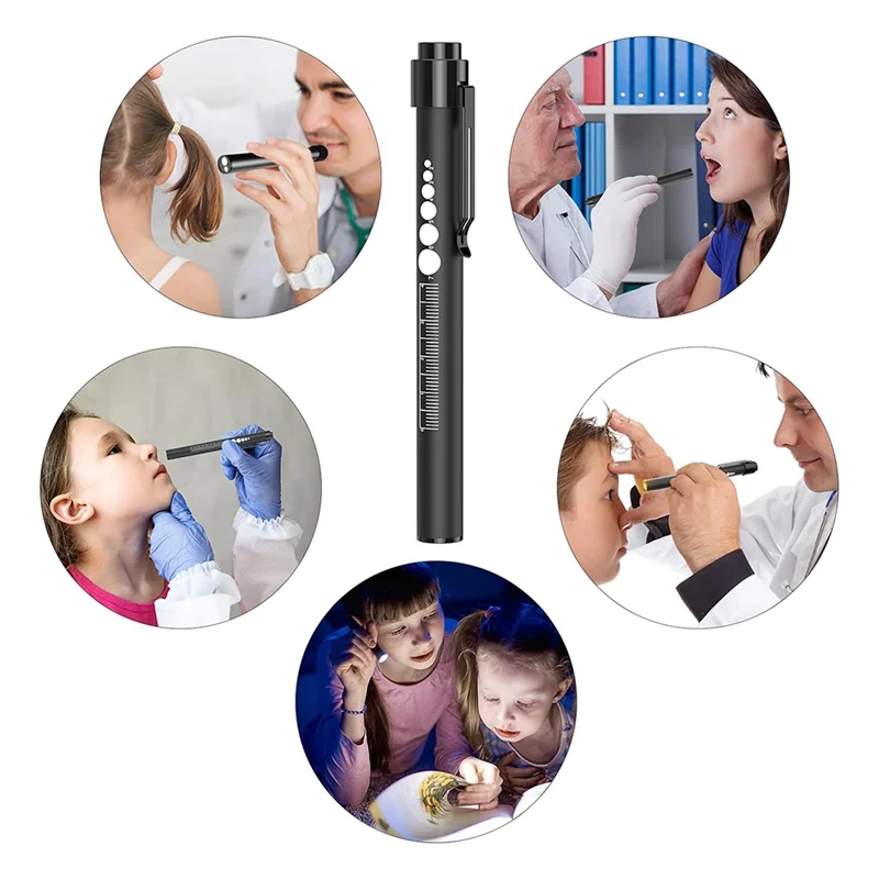 

CS-перезаряжаемые фонари-ручки с манометром для учеников и линейкой для медсестер, врачей, перезаряжаемые, теплый/белый свет, 2 шт.