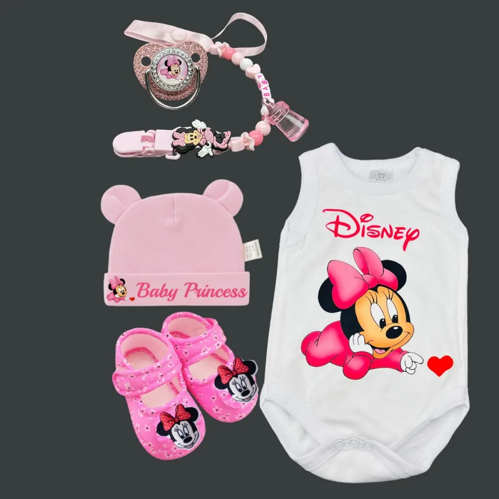 Baby soothing pacifier Minnie Mouse pacifier holder    BPA-free Baby crawling suit Newborn shoes Cutesy hat Newborn nipple set view 5
