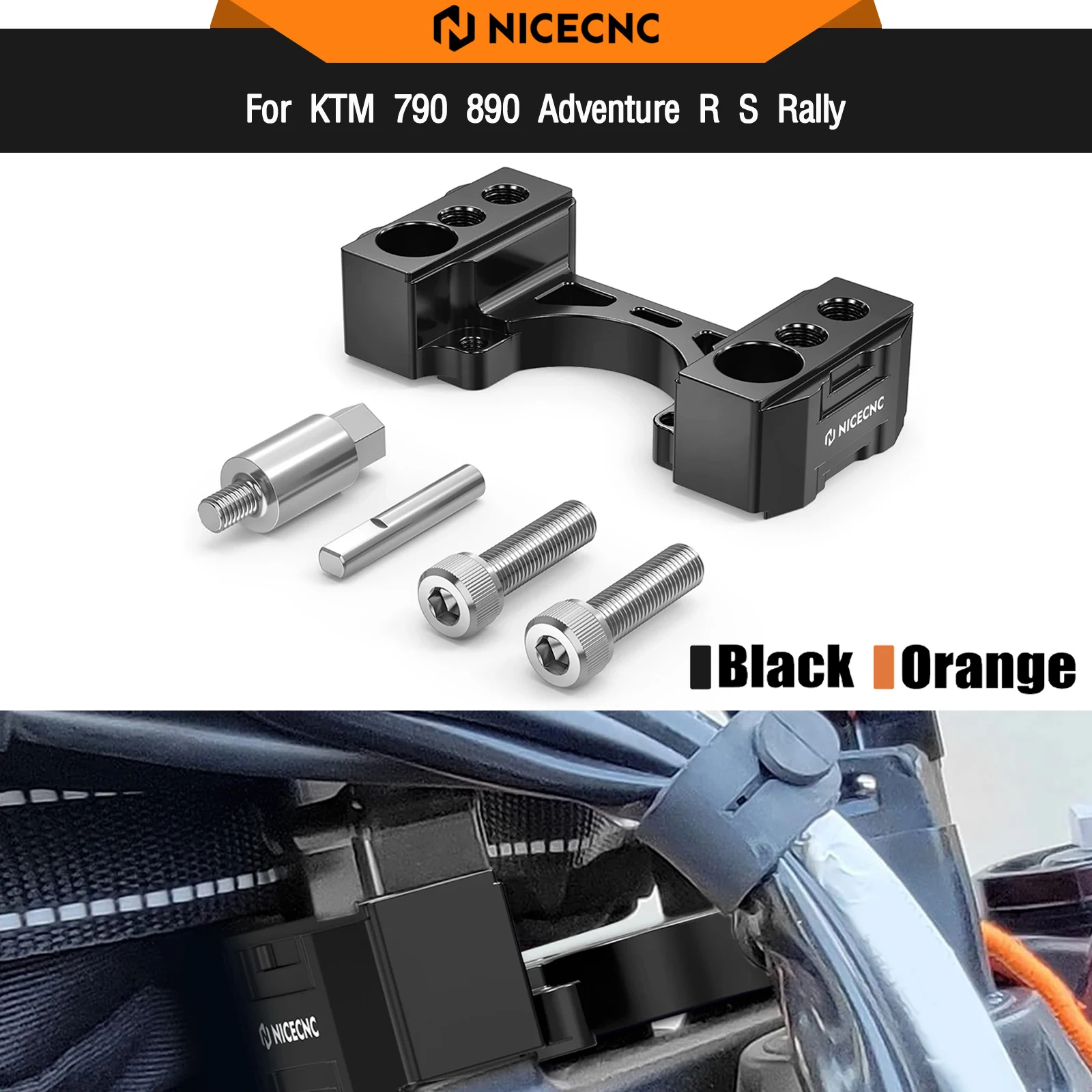 

For KTM 790 890 Adventure S/R/Rally 2019-2024 Steering Damper Mount Handlebar Riser Husqvarna Norden 901 2022-2023 790 890 Adv R