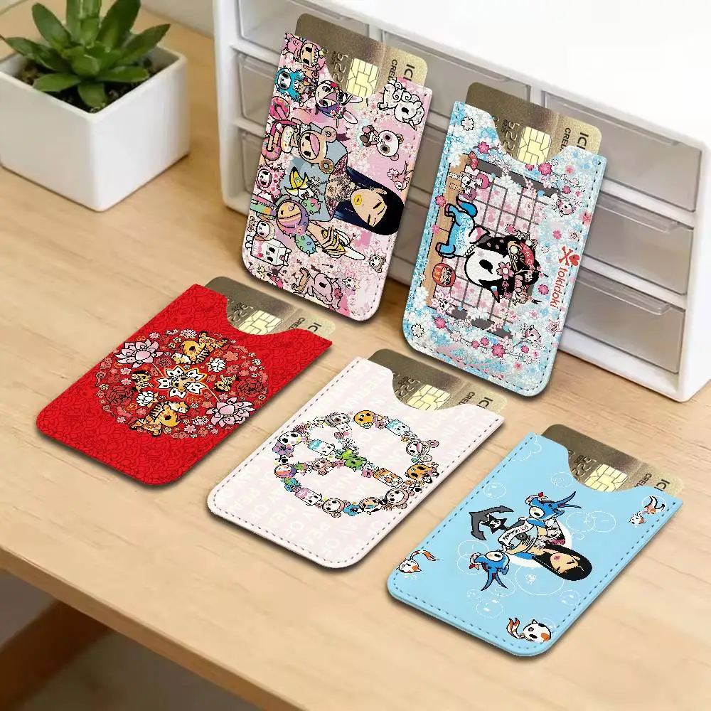 Japan Anime T-Tokidoki Ultra Slim Men Leather Mini Wallet Lightweight Credit Bus ID Card Holder Case for Daily Business Use